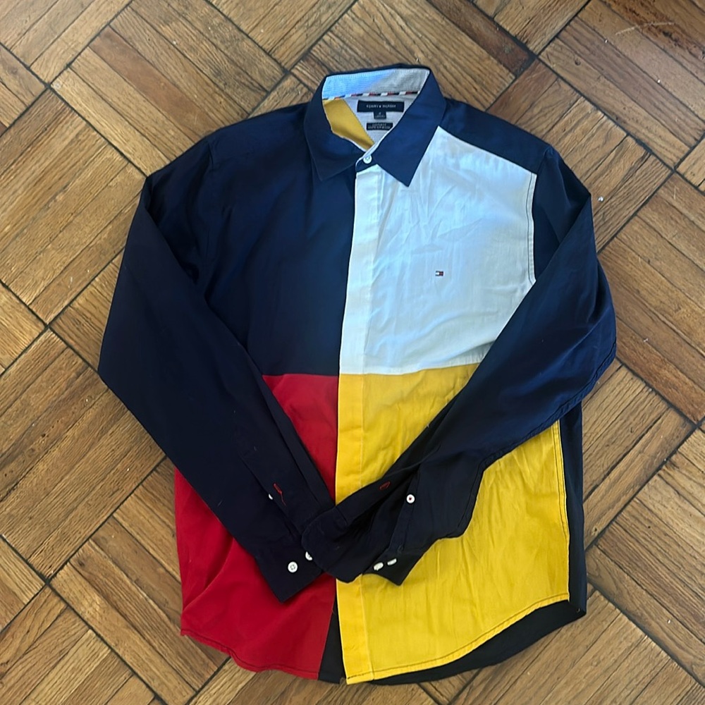 Tommy Hilfiger Plaid Shirt Color Block